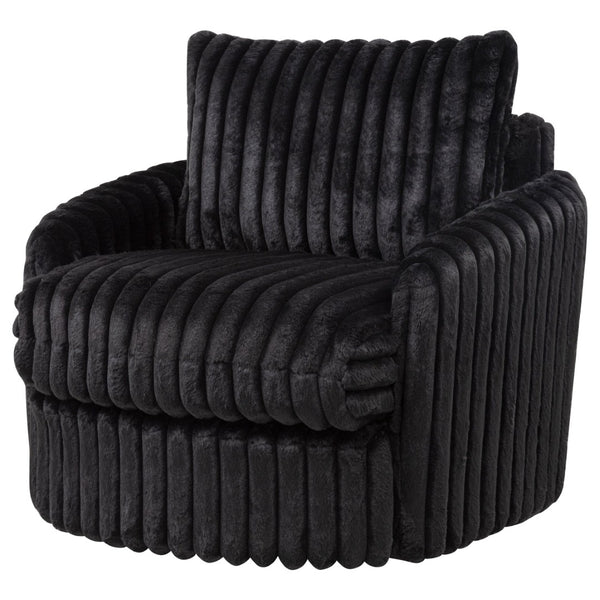 English Elm Whittier Velvet Lounge Accent Chair with Pocket Coil Cushions and Gold Metal Legs Black B062P520989