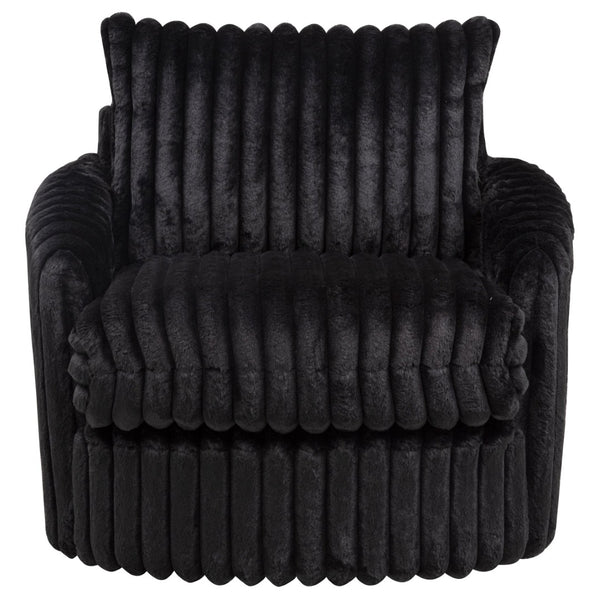 English Elm Whittier Velvet Lounge Accent Chair with Pocket Coil Cushions and Gold Metal Legs Black B062P520989