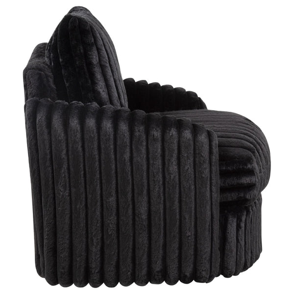 English Elm Whittier Velvet Lounge Accent Chair with Pocket Coil Cushions and Gold Metal Legs Black B062P520989
