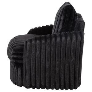 English Elm Whittier Velvet Lounge Accent Chair with Pocket Coil Cushions and Gold Metal Legs Black B062P520989
