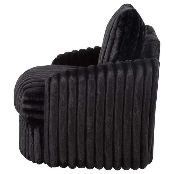English Elm Whittier Velvet Lounge Accent Chair with Pocket Coil Cushions and Gold Metal Legs Black B062P520989