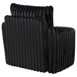 English Elm Whittier Velvet Lounge Accent Chair with Pocket Coil Cushions and Gold Metal Legs Black B062P520989