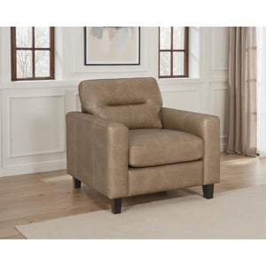 English Elm Remington Track Arm Leatherette Accent Chair Tufted Architectural Seat for Modern Living Brown B062P521000