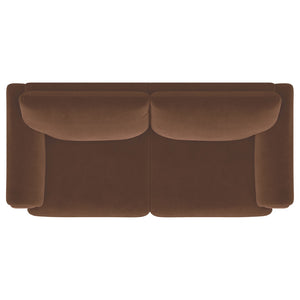 English Elm Dania Woven Fabric Sofa with Tufted Arms and Tapered Wood Legs for Living Rooms B062P521006