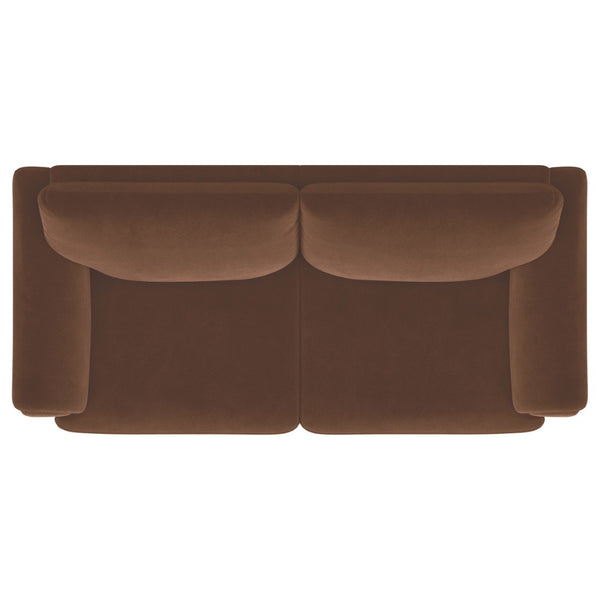 English Elm Dania Woven Fabric Sofa with Tufted Arms and Tapered Wood Legs for Living Rooms B062P521006