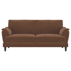 English Elm Dania Woven Fabric Sofa with Tufted Arms and Tapered Wood Legs for Living Rooms B062P521006