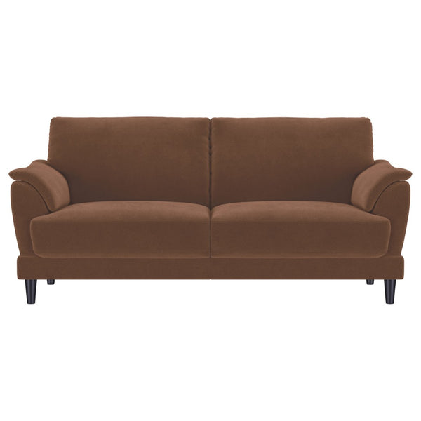 English Elm Dania Woven Fabric Sofa with Tufted Arms and Tapered Wood Legs for Living Rooms B062P521006