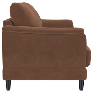 English Elm Dania Woven Fabric Sofa with Tufted Arms and Tapered Wood Legs for Living Rooms B062P521006