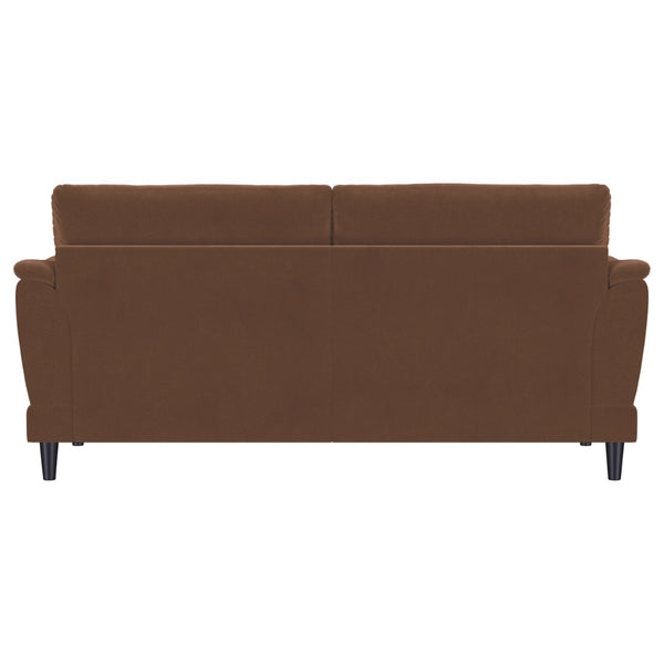 English Elm Dania Woven Fabric Sofa with Tufted Arms and Tapered Wood Legs for Living Rooms B062P521006