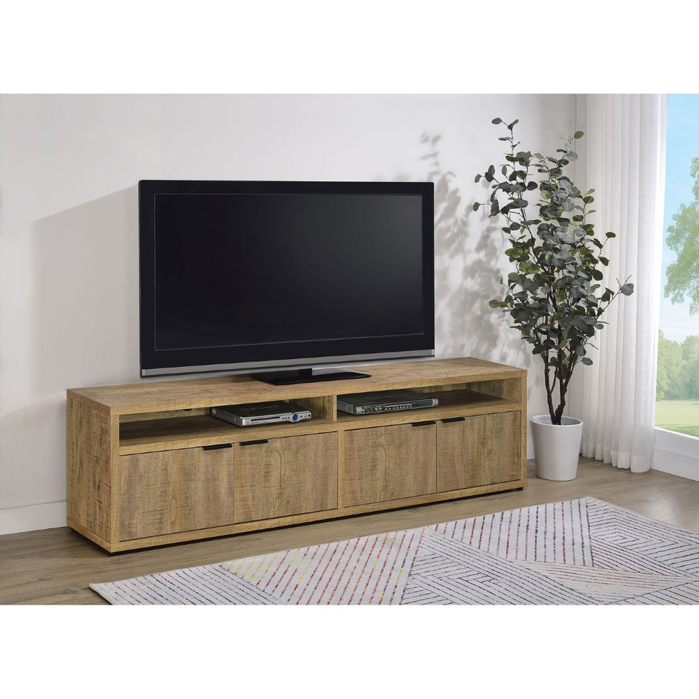 English Elm Palmer Wide Mango Wood TV Stand with Four Door Storage for Media Rooms B062P521007