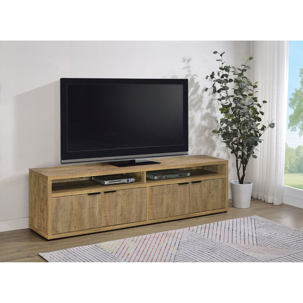 English Elm Palmer Wide Mango Wood TV Stand with Four Door Storage for Media Rooms B062P521007