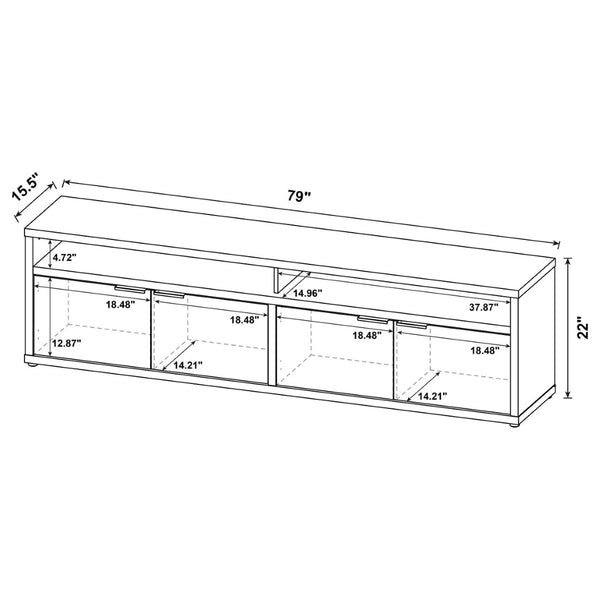 English Elm Palmer Wide Mango Wood TV Stand with Four Door Storage for Media Rooms B062P521007
