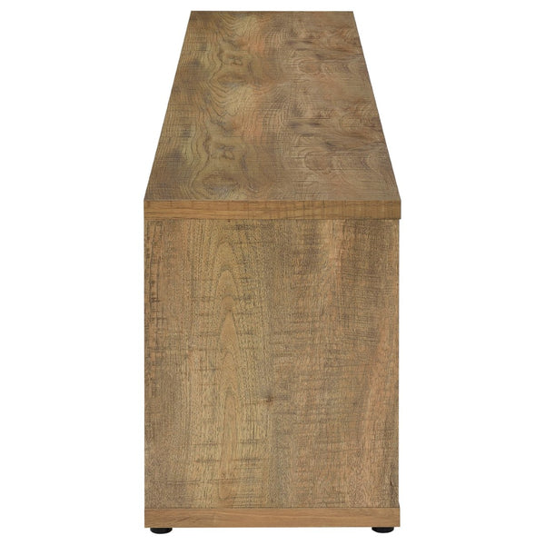 English Elm Palmer Wide Mango Wood TV Stand with Four Door Storage for Media Rooms B062P521007