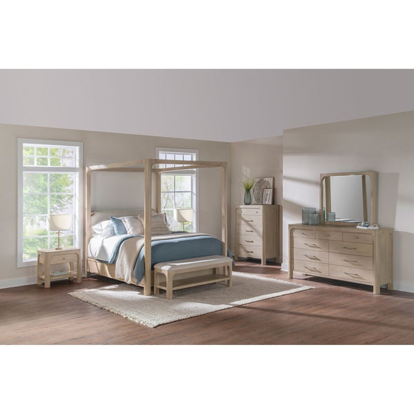 English Elm Flores Mango Wood Nightstand with USB Charging Open Shelf and Felt Lined Drawer B062P521025