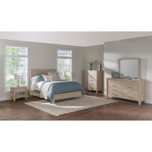 English Elm Flores Mango Wood Nightstand with USB Charging Open Shelf and Felt Lined Drawer B062P521025