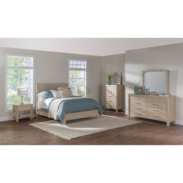 English Elm Flores Mango Wood Nightstand with USB Charging Open Shelf and Felt Lined Drawer B062P521025