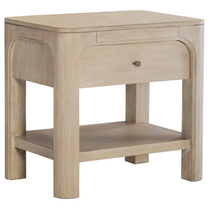 English Elm Flores Mango Wood Nightstand with USB Charging Open Shelf and Felt Lined Drawer B062P521025