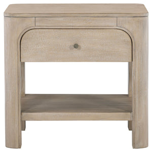 English Elm Flores Mango Wood Nightstand with USB Charging Open Shelf and Felt Lined Drawer B062P521025