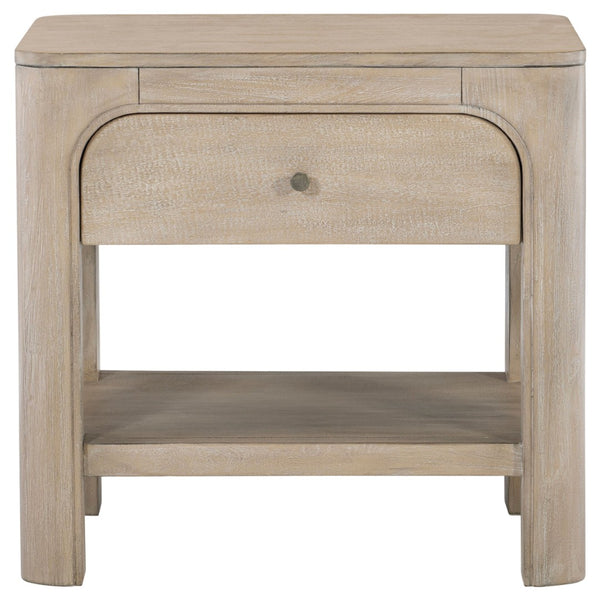 English Elm Flores Mango Wood Nightstand with USB Charging Open Shelf and Felt Lined Drawer B062P521025