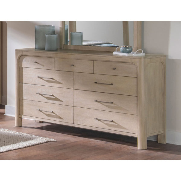 English Elm Flores Nine Drawer Mango Wood Dresser with Felt Lined Compartments for Bedroom B062P521026