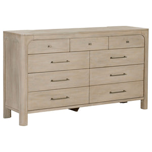 English Elm Flores Nine Drawer Mango Wood Dresser with Felt Lined Compartments for Bedroom B062P521026