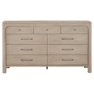 English Elm Flores Nine Drawer Mango Wood Dresser with Felt Lined Compartments for Bedroom B062P521026