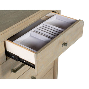 English Elm Flores Nine Drawer Mango Wood Dresser with Felt Lined Compartments for Bedroom B062P521026