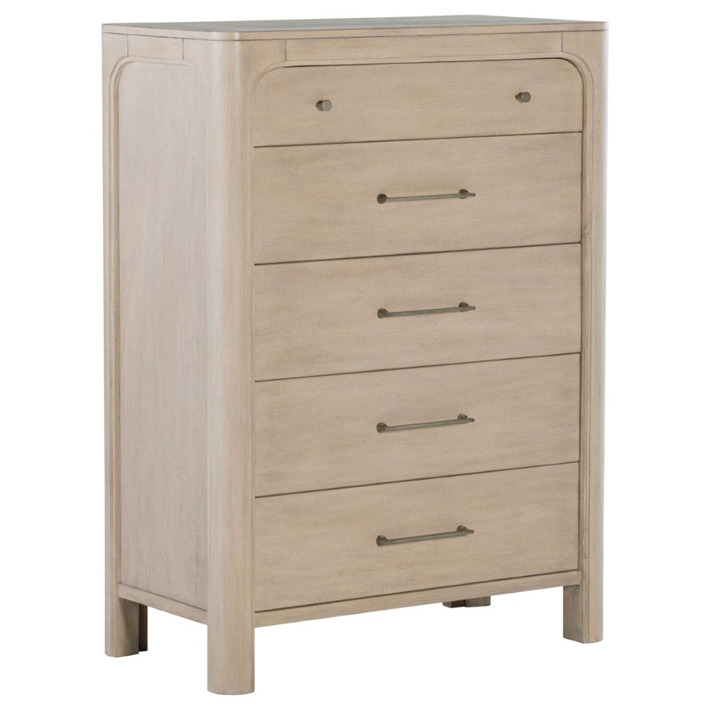 English Elm Flores Five Drawer Mango Wood Chest with Arched Fronts for Modern Farmhouse Bedrooms B062P521029