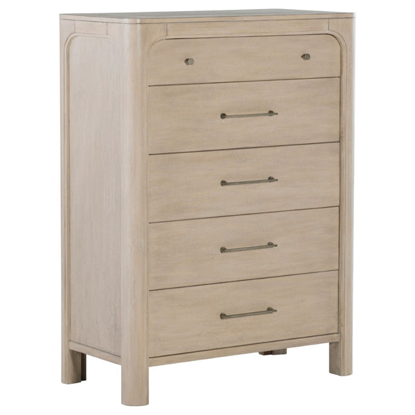 English Elm Flores Five Drawer Mango Wood Chest with Arched Fronts for Modern Farmhouse Bedrooms B062P521029