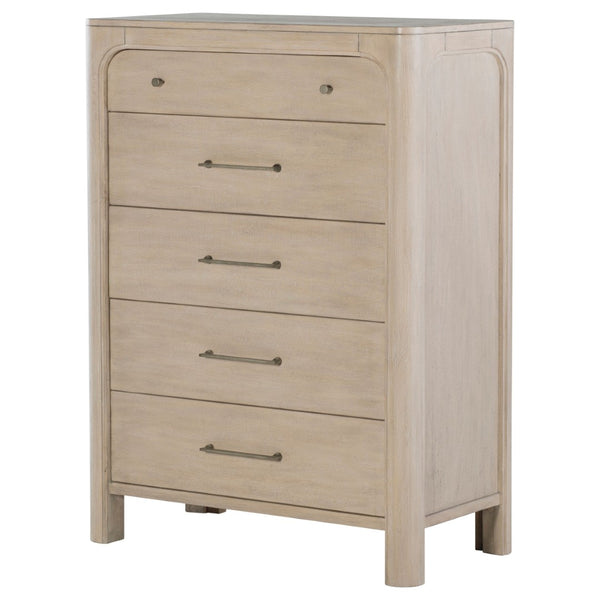 English Elm Flores Five Drawer Mango Wood Chest with Arched Fronts for Modern Farmhouse Bedrooms B062P521029