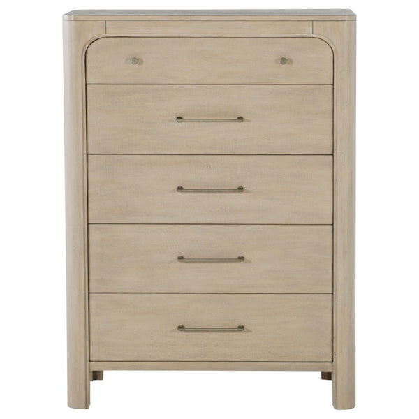 English Elm Flores Five Drawer Mango Wood Chest with Arched Fronts for Modern Farmhouse Bedrooms B062P521029
