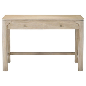 English Elm Flores Mango Wood Farmhouse Makeup Vanity with Felt Lined Drawers and Arched Frame B062P521030