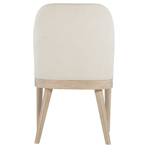 English Elm Flores Beige Upholstered Dining Chairs with Mango Wood Legs Set of 2 Farmhouse B062P521044