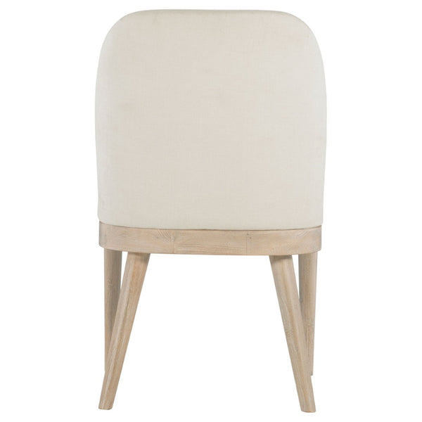 English Elm Flores Beige Upholstered Dining Chairs with Mango Wood Legs Set of 2 Farmhouse B062P521044