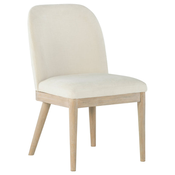 English Elm Flores Beige Upholstered Dining Chairs with Mango Wood Legs Set of 2 Farmhouse B062P521044