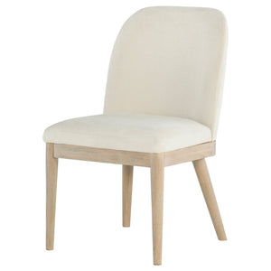 English Elm Flores Beige Upholstered Dining Chairs with Mango Wood Legs Set of 2 Farmhouse B062P521044