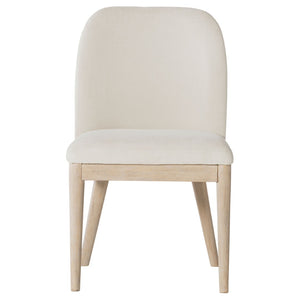 English Elm Flores Beige Upholstered Dining Chairs with Mango Wood Legs Set of 2 Farmhouse B062P521044