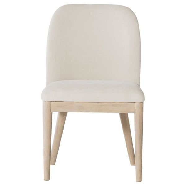 English Elm Flores Beige Upholstered Dining Chairs with Mango Wood Legs Set of 2 Farmhouse B062P521044