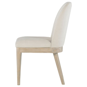 English Elm Flores Beige Upholstered Dining Chairs with Mango Wood Legs Set of 2 Farmhouse B062P521044