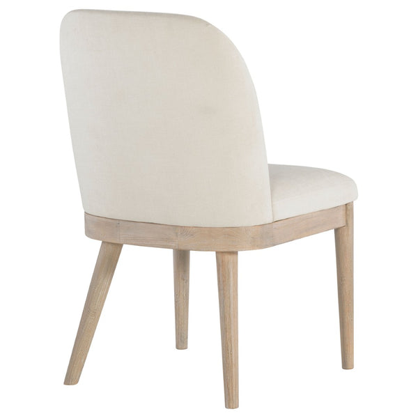 English Elm Flores Beige Upholstered Dining Chairs with Mango Wood Legs Set of 2 Farmhouse B062P521044