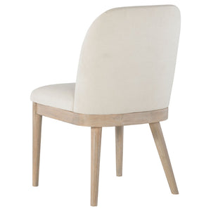 English Elm Flores Beige Upholstered Dining Chairs with Mango Wood Legs Set of 2 Farmhouse B062P521044