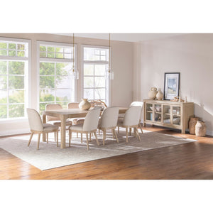 English Elm Flores Mango Veneer Sideboard with Arched Glass Doors for Transitional Dining Rooms B062P521045