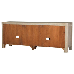 English Elm Flores Mango Wood Media Console with Sliding Glass Doors for Farmhouse Living Rooms B062P521046