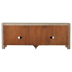English Elm Flores Mango Wood Media Console with Sliding Glass Doors for Farmhouse Living Rooms B062P521046