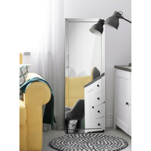 English Elm Aika Full Length Standing Mirror with Mirrored Frame for Bedroom or Dressing Room B062P521047