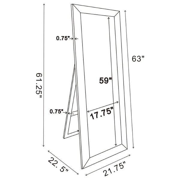 English Elm Aika Full Length Standing Mirror with Mirrored Frame for Bedroom or Dressing Room B062P521047