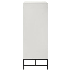 English Elm Taraval Four Drawer Chest White Laminate Finish with Black Hardware Modern Bedroom Storage B062P521056
