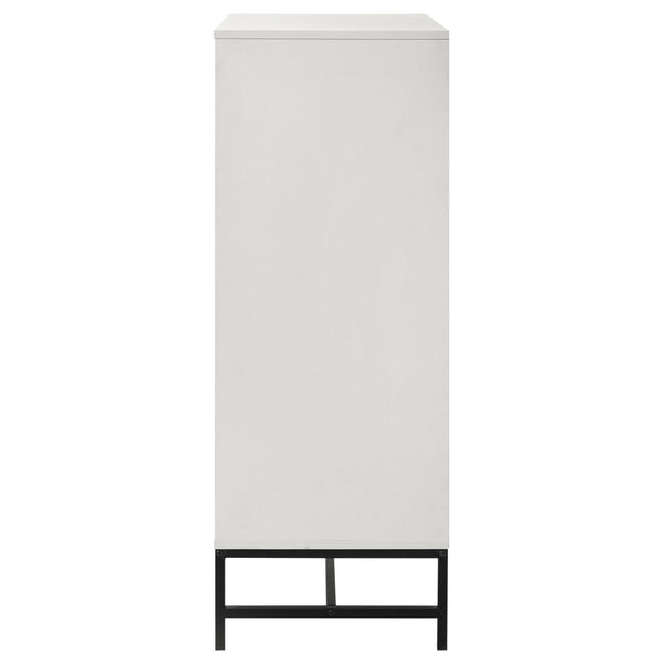 English Elm Taraval Four Drawer Chest White Laminate Finish with Black Hardware Modern Bedroom Storage B062P521056