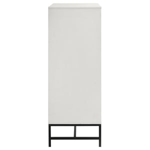 English Elm Taraval Four Drawer Chest White Laminate Finish with Black Hardware Modern Bedroom Storage B062P521056