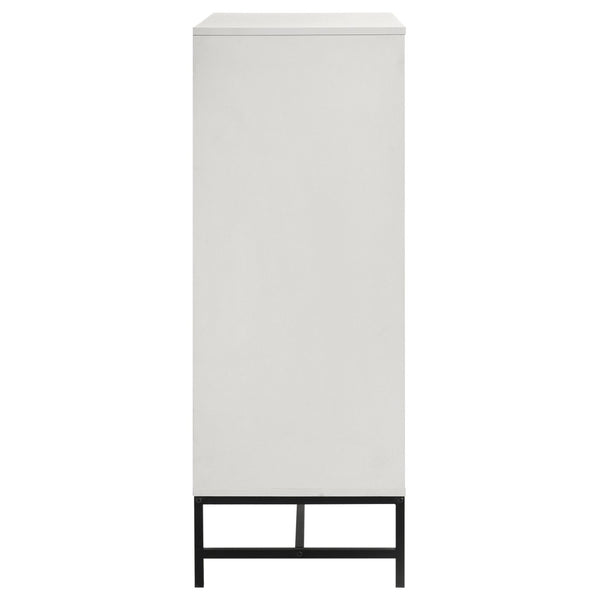 English Elm Taraval Four Drawer Chest White Laminate Finish with Black Hardware Modern Bedroom Storage B062P521056